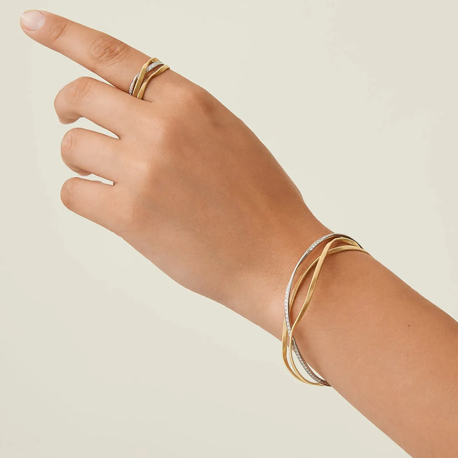 Marrakech 3-Strand Bangle with Diamonds