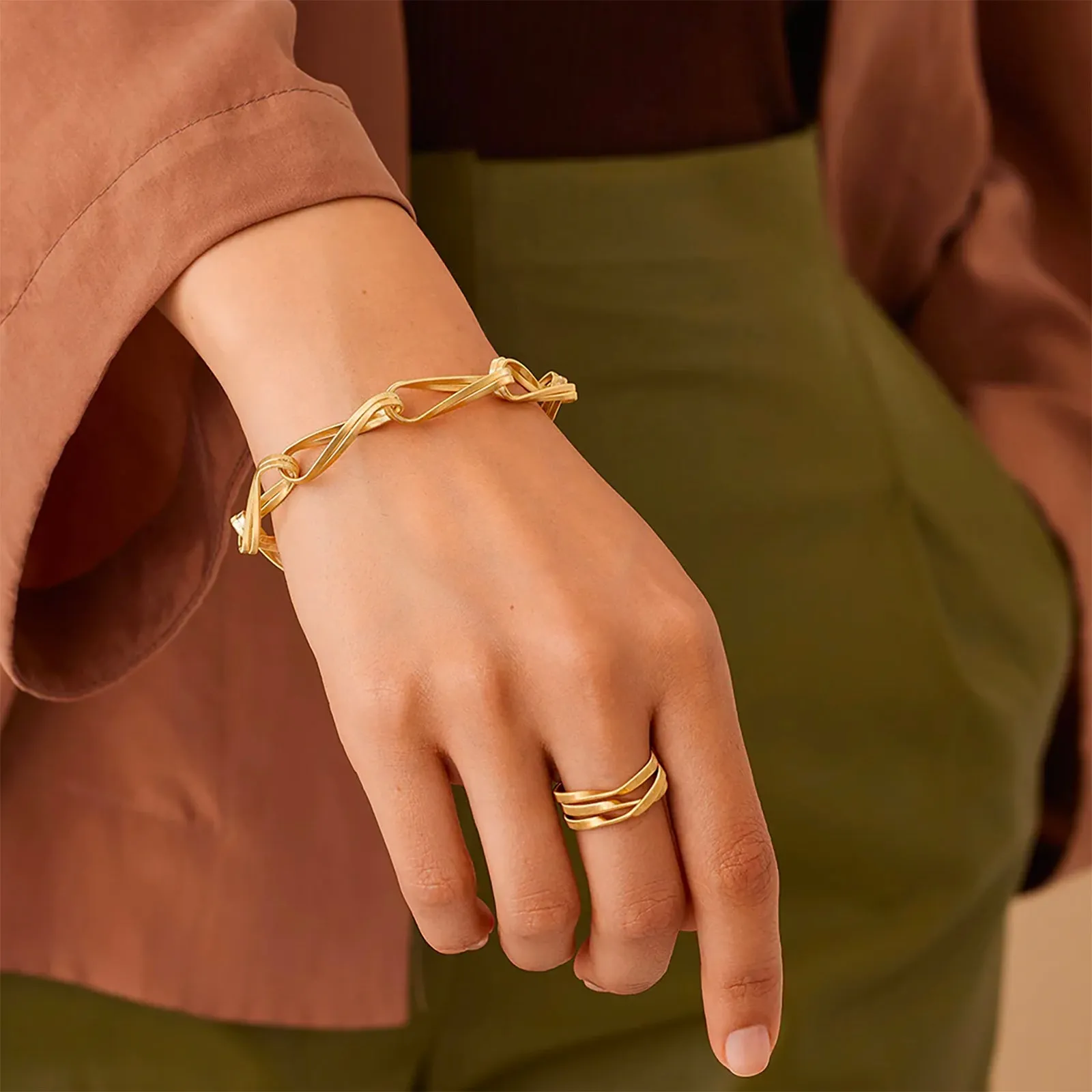 Marrakech Onde Twisted Double Coil Link Bracelet