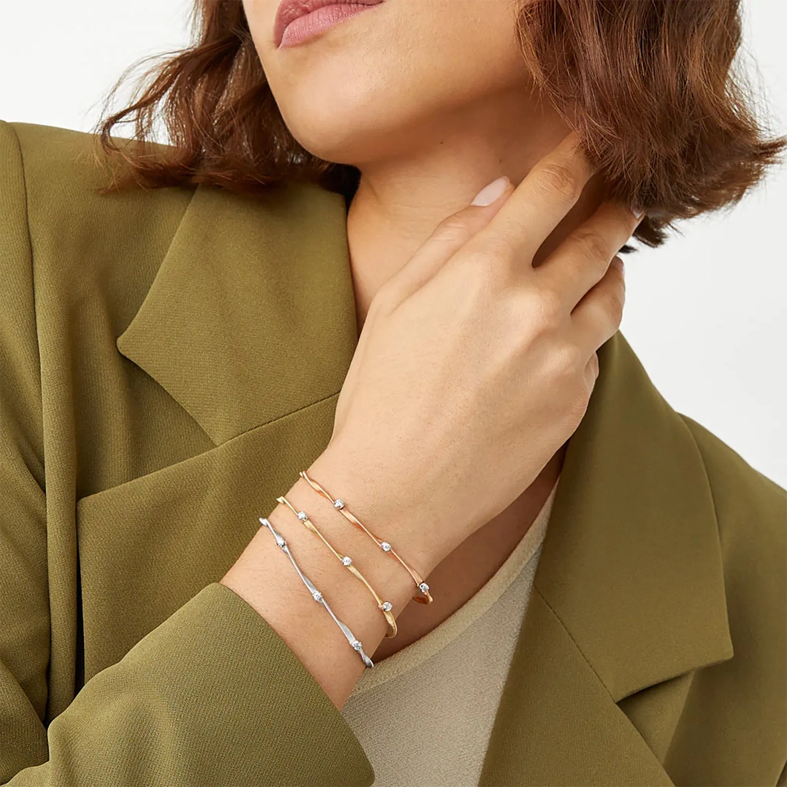 Marrakech Twisted Coil Bracelet With Diamonds