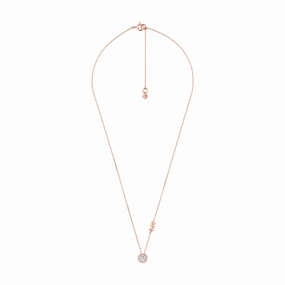 Michael Kors 14ct Rose Gold Plated  Sterling Silver Premium Round Pendant With Chain