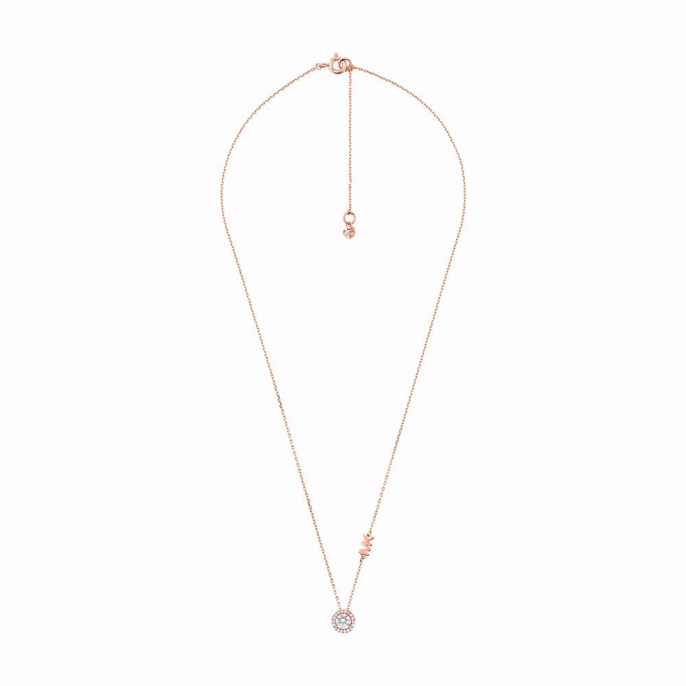 Michael Kors 14ct Rose Gold Plated  Sterling Silver Premium Round Pendant With Chain