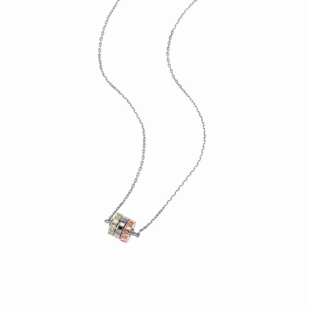 Michael Kors Multi Tone Gold And Rose Gold Plated Sterling Silver Premium Pendant With Chain
