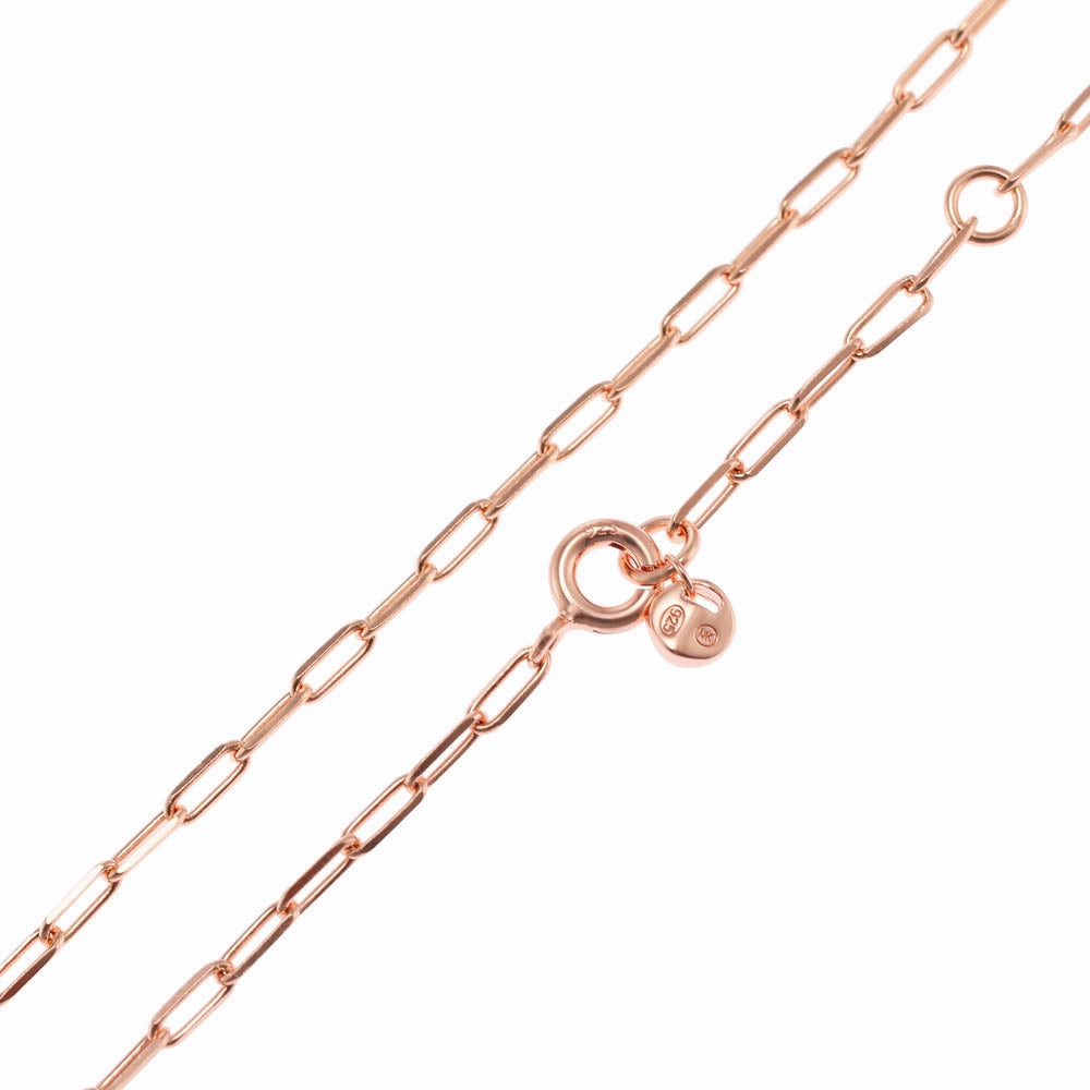 Michael Kors Rose Gold Plated Sterling Silver Premium Pave Empire Link Pendant with Chain