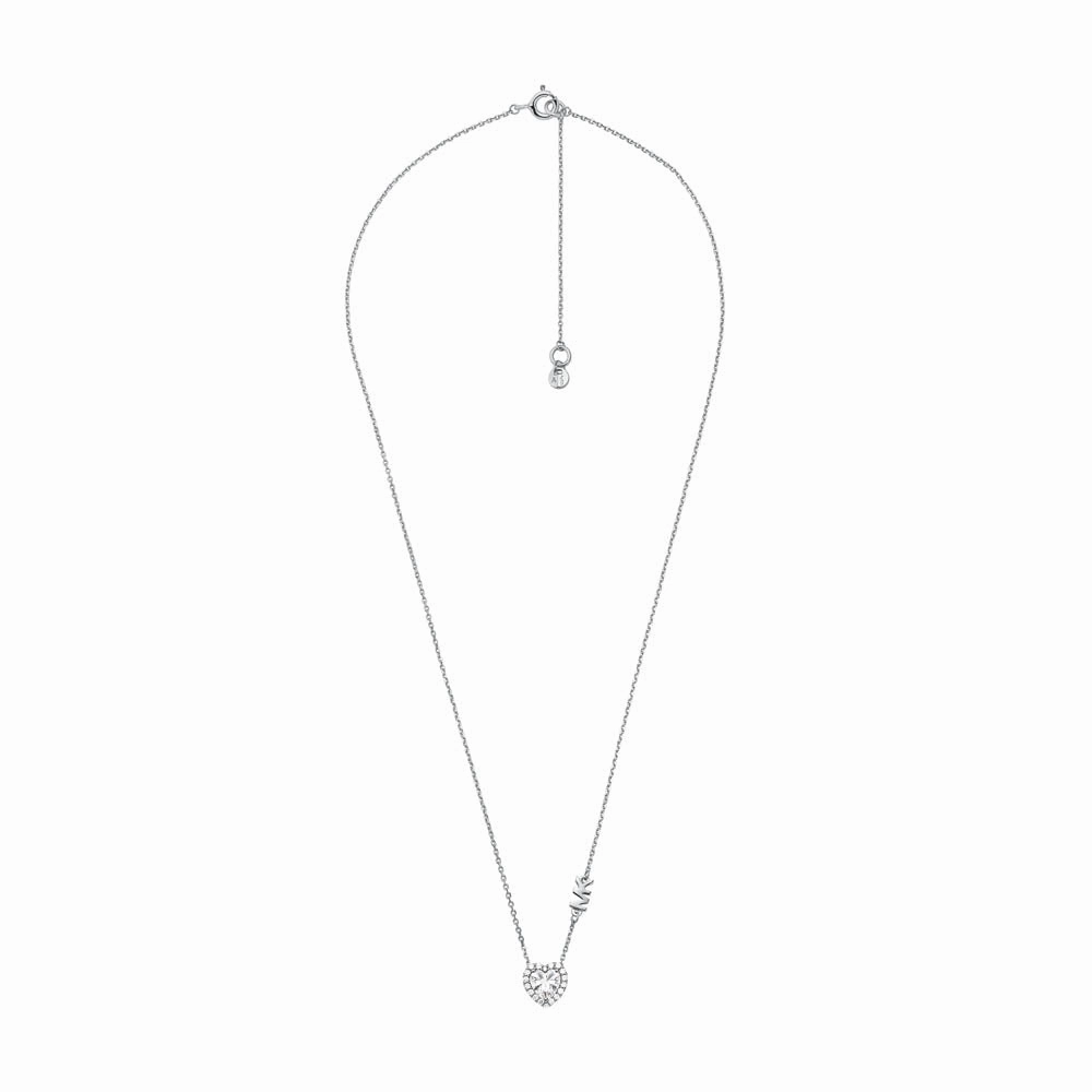 Michael Kors Sterling Silver Premium Heart Pendant On Chain