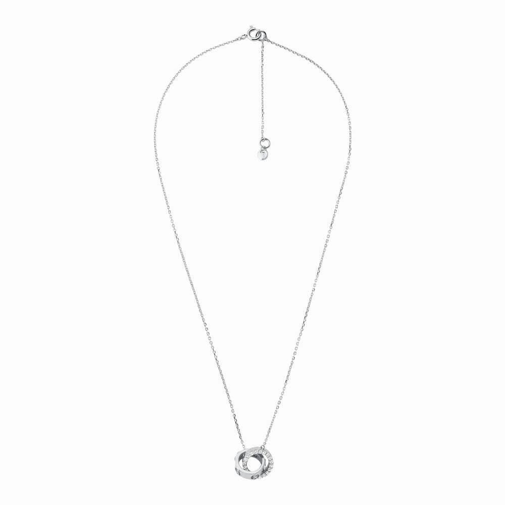 Michael Kors Sterling Silver Premium Interlocking Circle Pendant with Chain