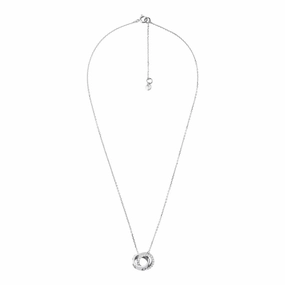 Michael Kors Sterling Silver Premium Interlocking Circle Pendant with Chain