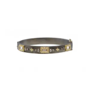 Morganite and Diamond Bangle Bracelet