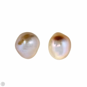Pearl & Sterling Silver Stud Earrings By Unbranded