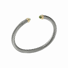 Peridot Two-Tone Cable Classic Cuff