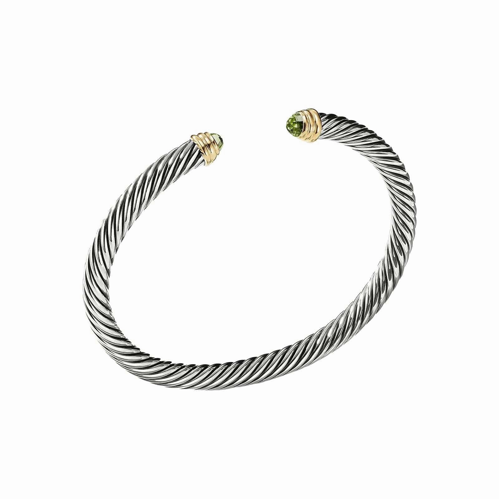 Peridot Two-Tone Cable Classic Cuff