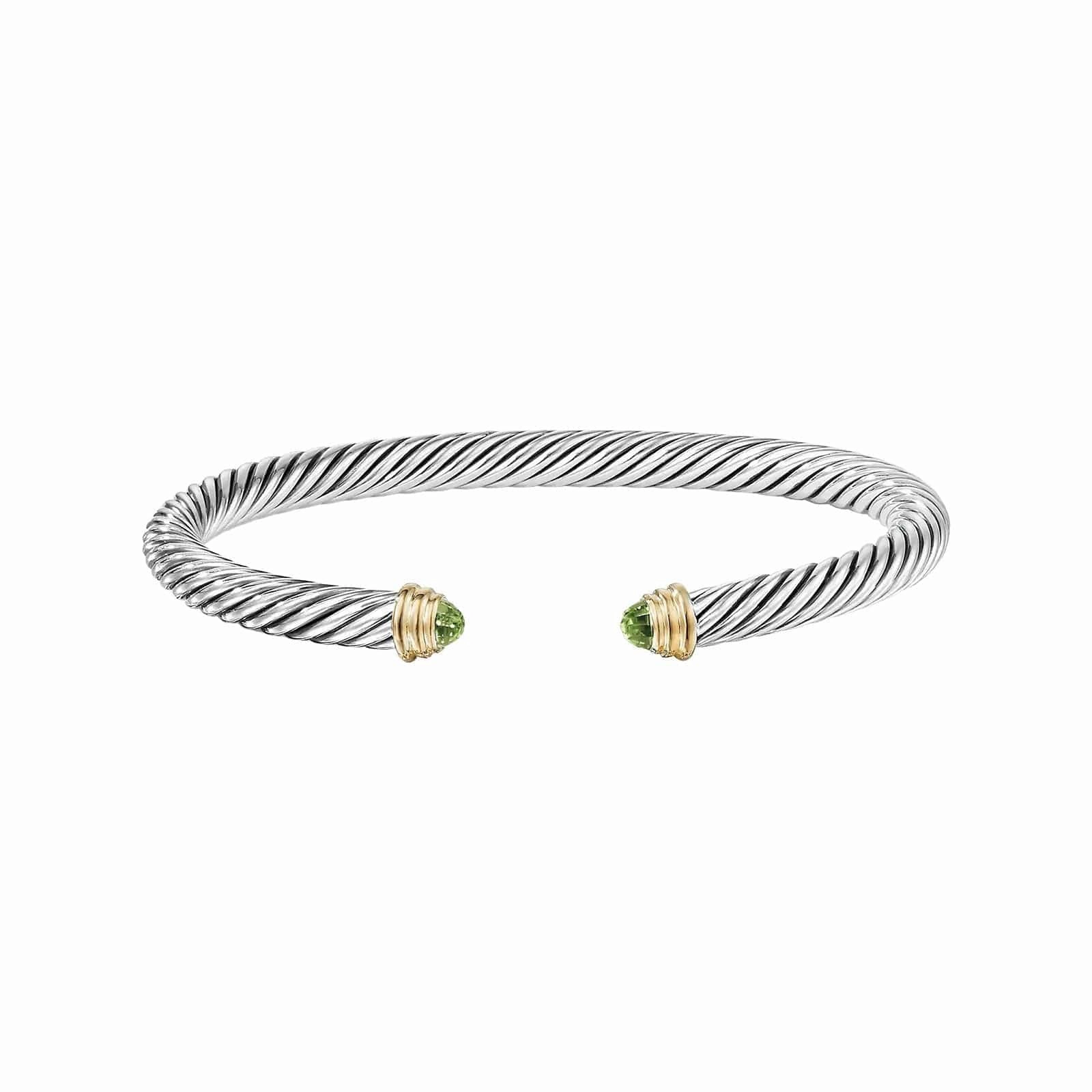 Peridot Two-Tone Cable Classic Cuff