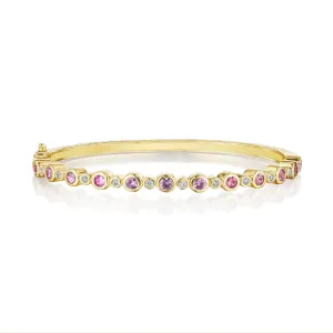 Pink Sapphire & Diamond Aura Bangle