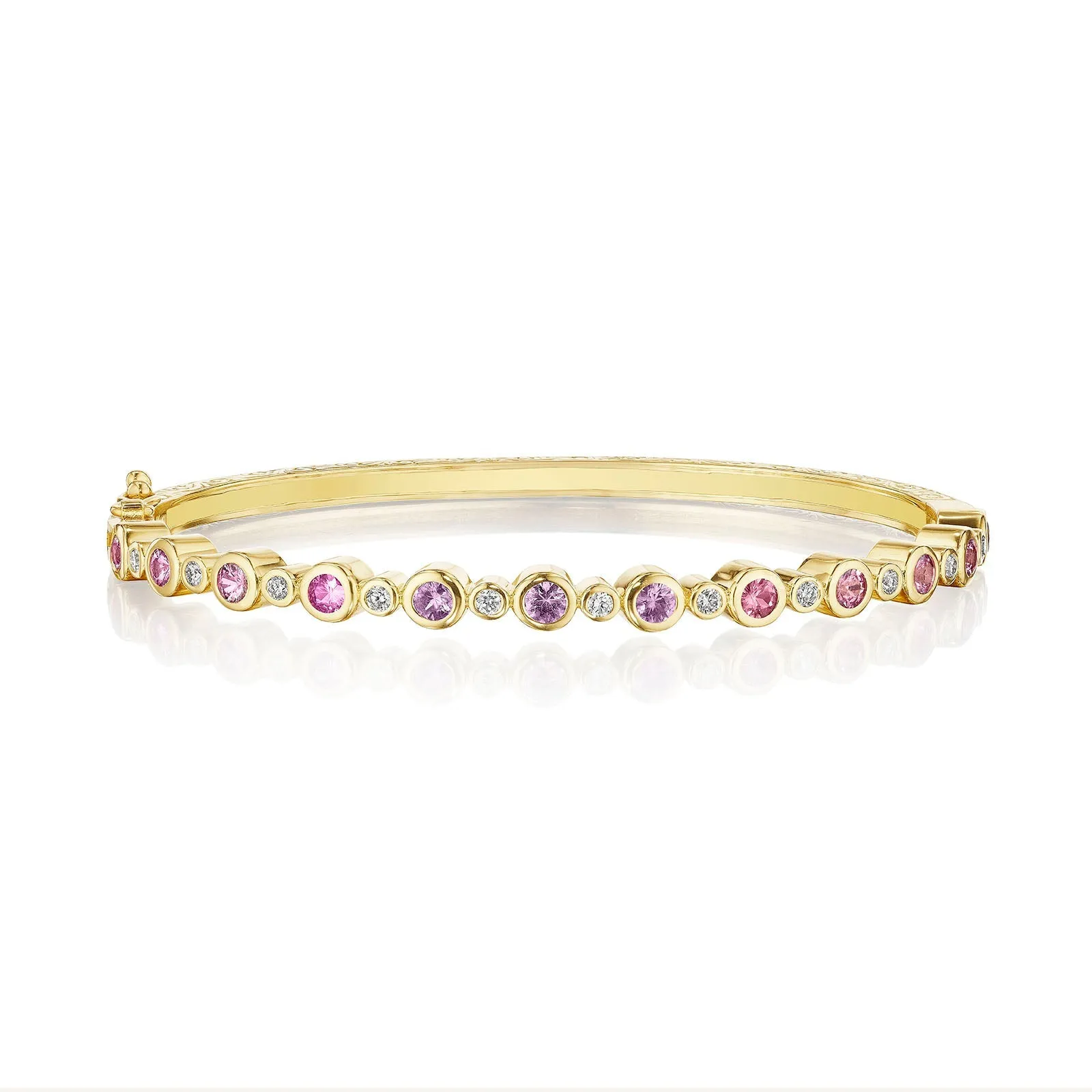 Pink Sapphire & Diamond Aura Bangle