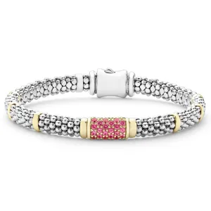 Pink Sapphire Caviar Bracelet | 6mm (Size M)