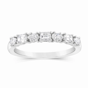 Platinum Mix Emerald & Pear Cut Diamonds in 1/2 Carat Natural Diamonds
