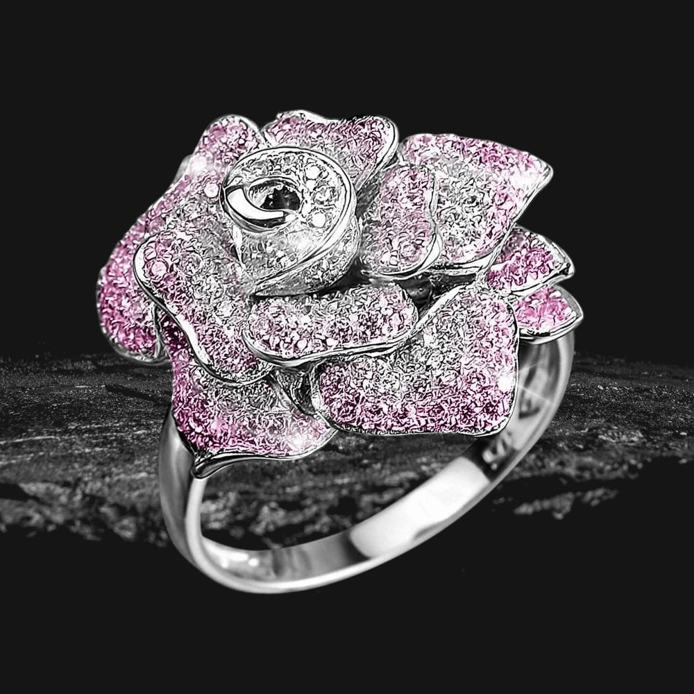 Regal Rose Rhodium Ring