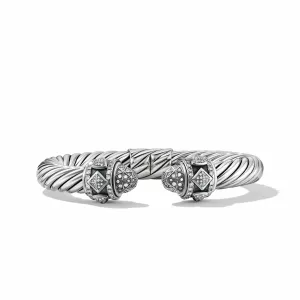 Renaissance Bracelet in Sterling Silver with Pave Diamonds