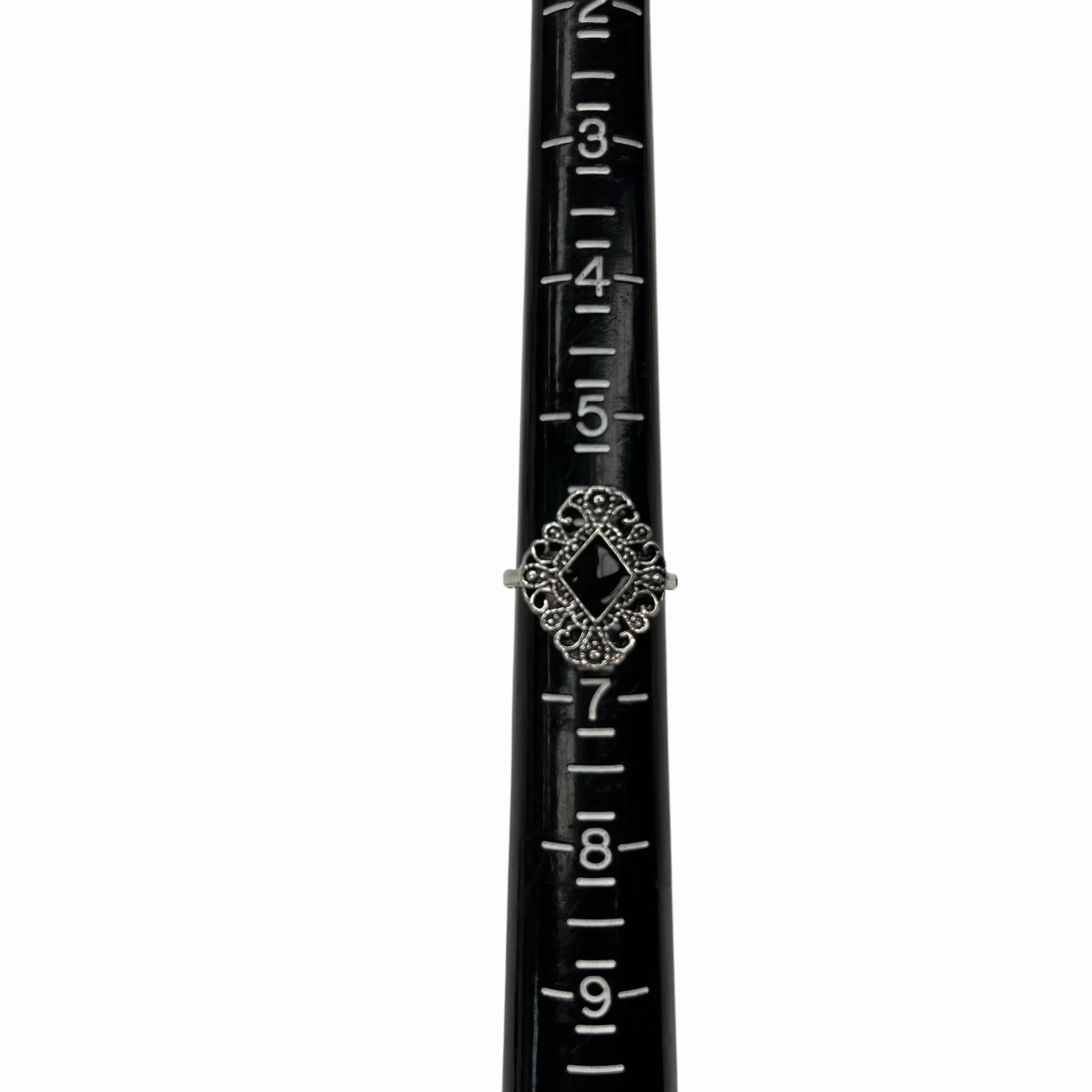 Ring Charm By Cmf In Black & Silver, Size:6
