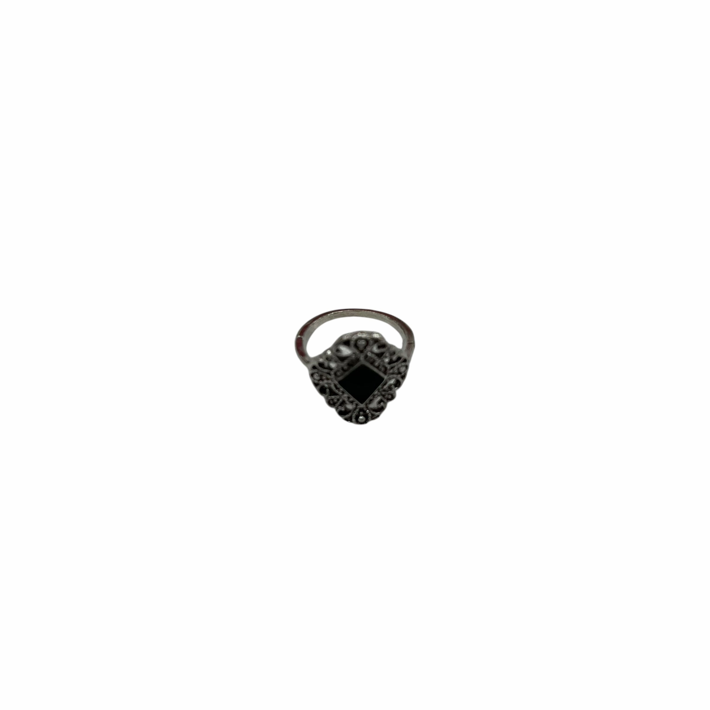 Ring Charm By Cmf In Black & Silver, Size:6