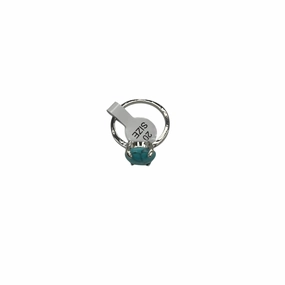 Ring Charm By Cmf In Blue & Silver, Size:10.5