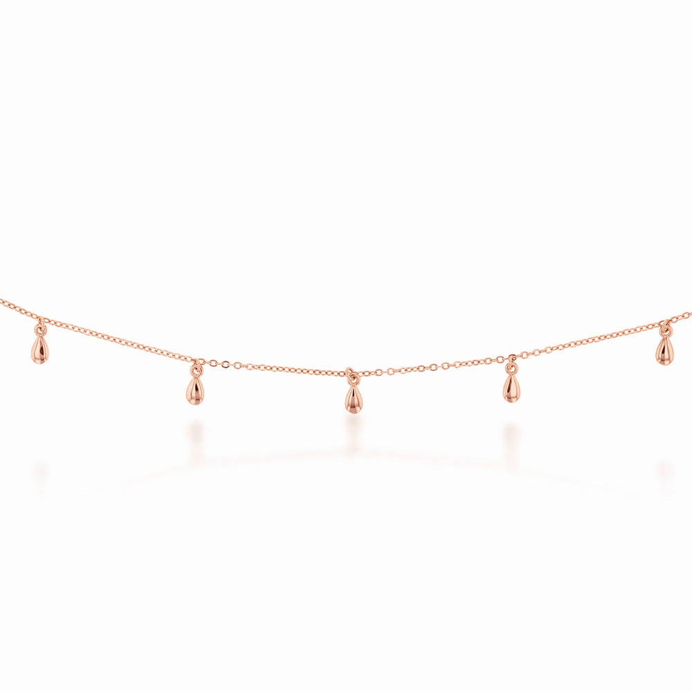 Rose Gold Plated Sterling Silver Fancy Choker Chain