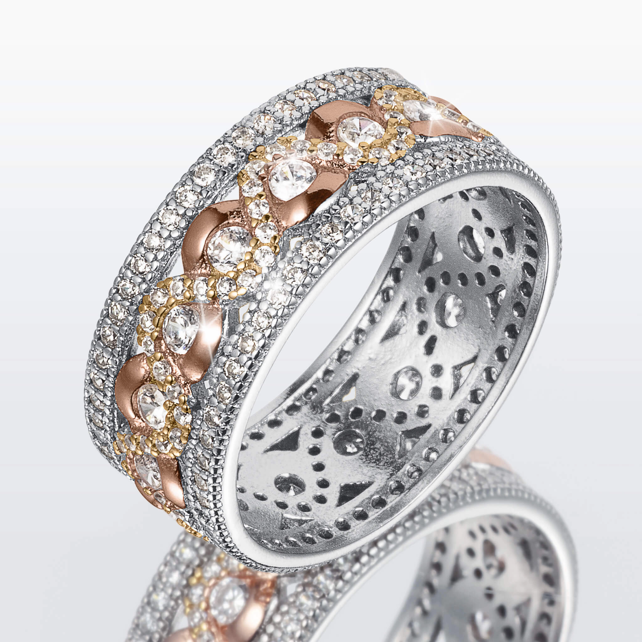 Rose Radiance Bridal Ring Set