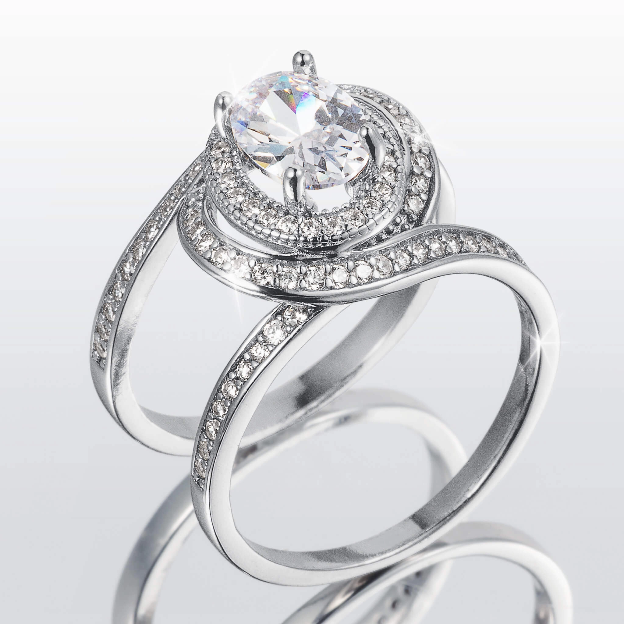 Rose Radiance Bridal Ring Set