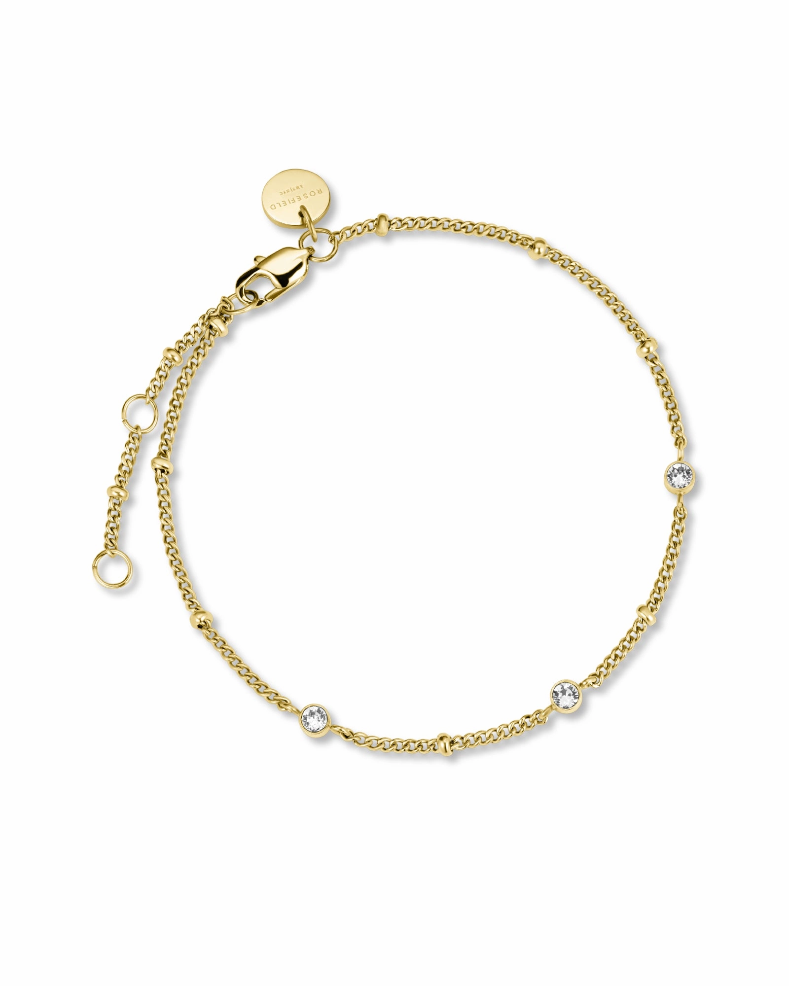 Rosefield TOC Triple Crystal Dot Gold Bracelet JTBTG-J430