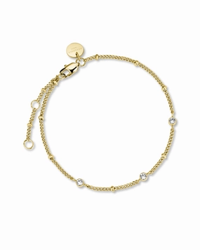Rosefield TOC Triple Crystal Dot Gold Bracelet JTBTG-J430