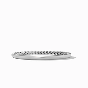 Sculpted Cable and Smooth Bracelet in Sterling Silver