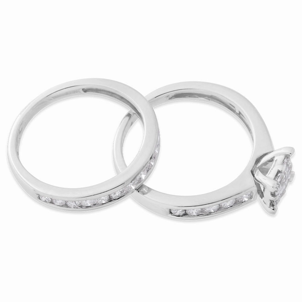 SEAMLESS LOVE  9ct White Gold Bridal Set Ring with 1.20 Carat of Diamonds