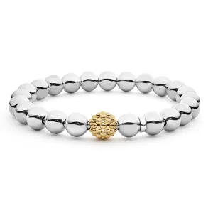 Signature Caviar Lattice Ball Bead Bracelet (Size M)