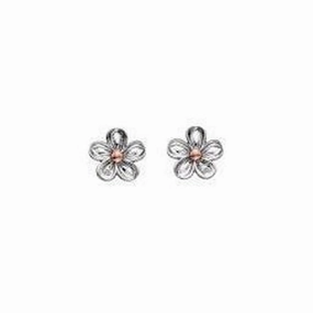 Silver & Rose Gold Plated Forget-Me-Not Stud Earrings