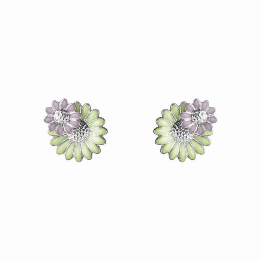 Silver Daisy Stud Earrings