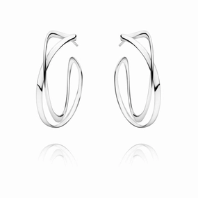 Silver Infinity Earhoops