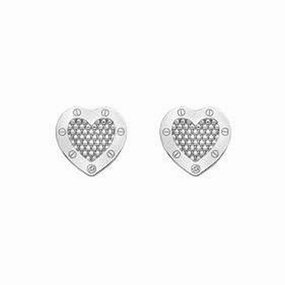 Silver Lock In Love Stud Earrings