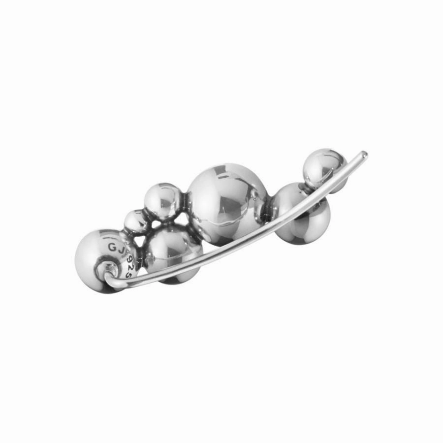 Silver Moonlight Grapes Long Earcuffs