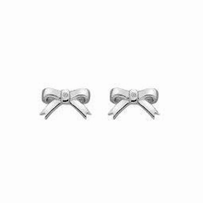 Silver Ribbon Stud Earrings