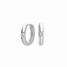 Silver Single Cz Hoop