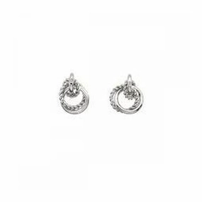 Silver Unity Circle Stud Earrings