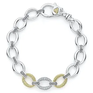 Single Station Diamond Link Bracelet (Size M)