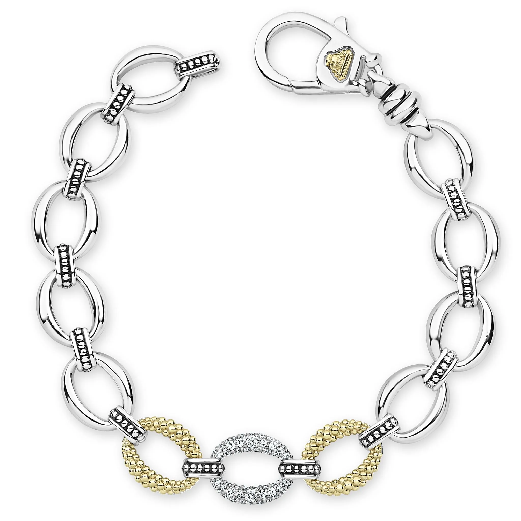 Single Station Diamond Link Bracelet (Size M)