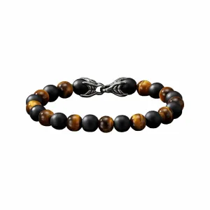 Spiritual Beads Bracelet in Tiger's Eye & Black Onyx