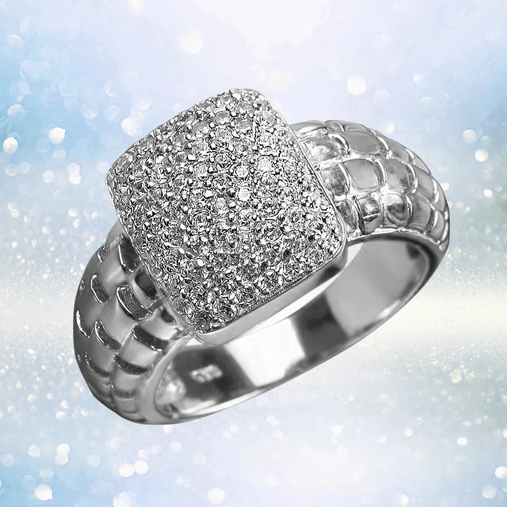 Star Spangled Rhodium Ring
