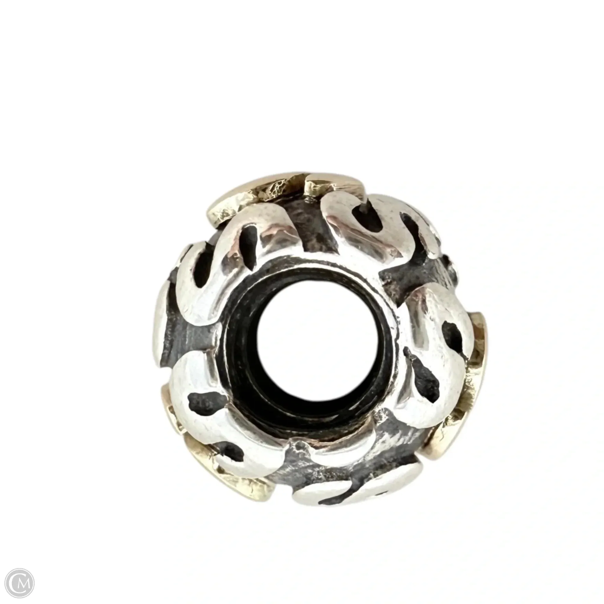 Sterling Silver & 14K Gold Alphabet  Letter S Bracelet Charm By Pandora