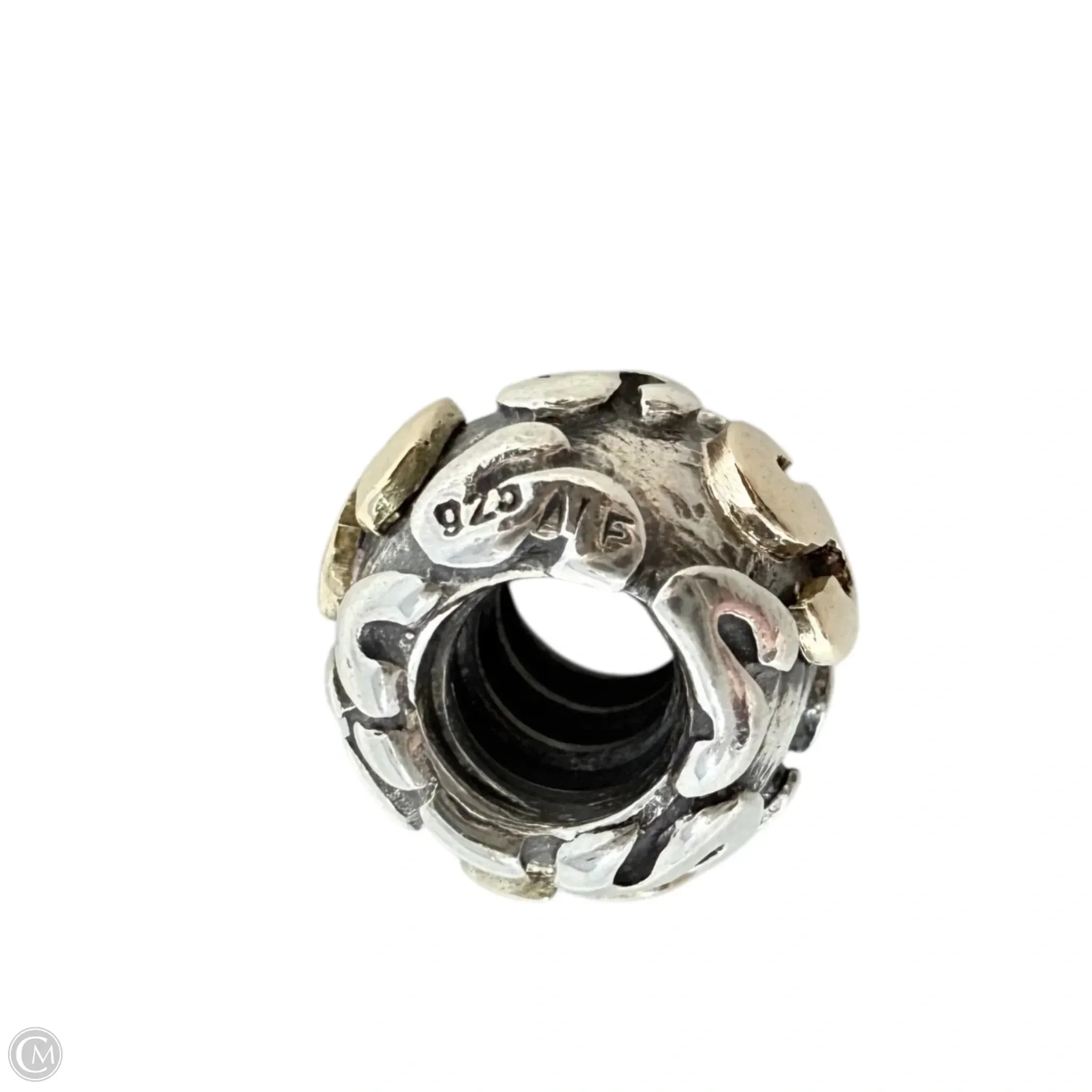 Sterling Silver & 14K Gold Alphabet  Letter S Bracelet Charm By Pandora