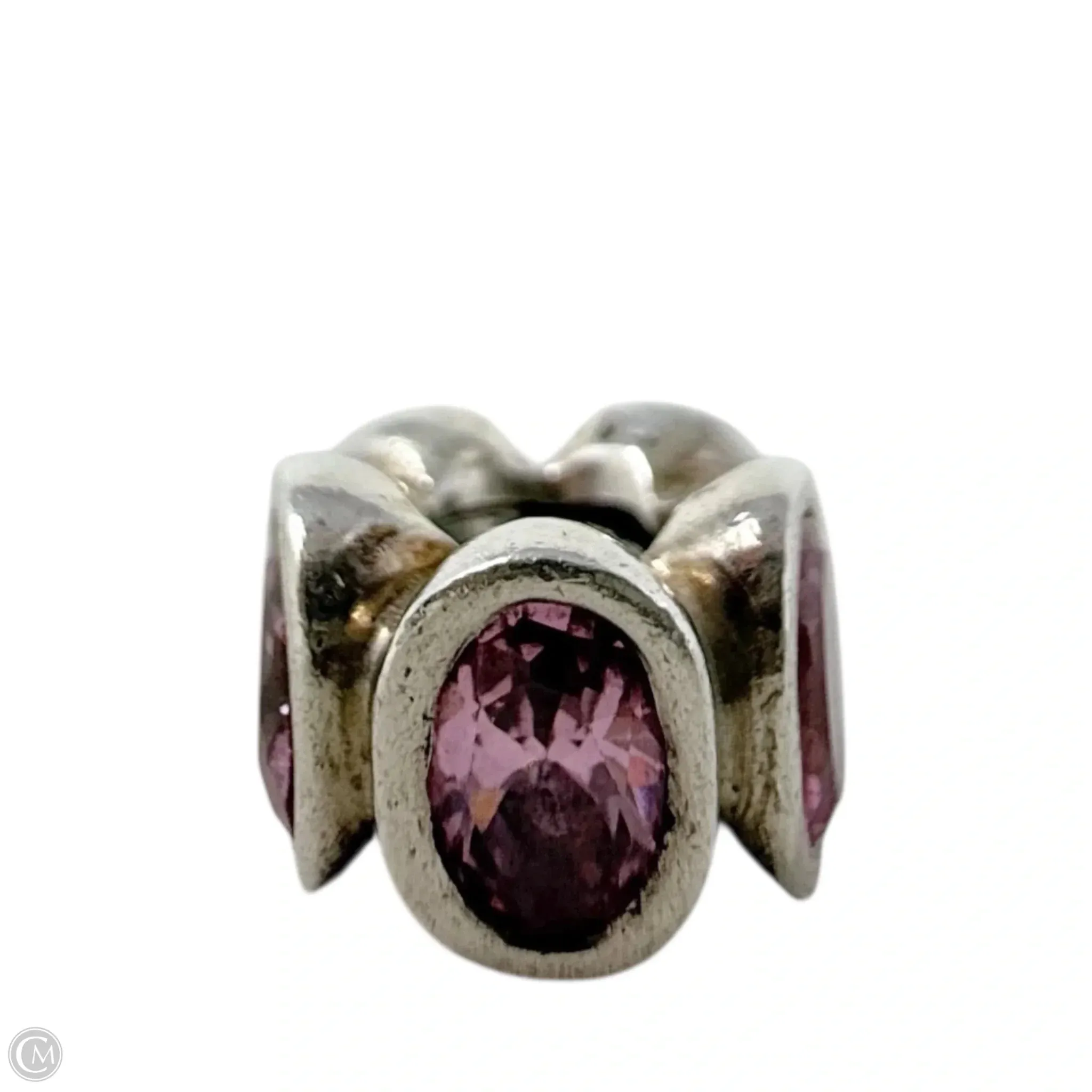 Sterling silver and pink CZ oval lights Bracelet Charm By Pandora