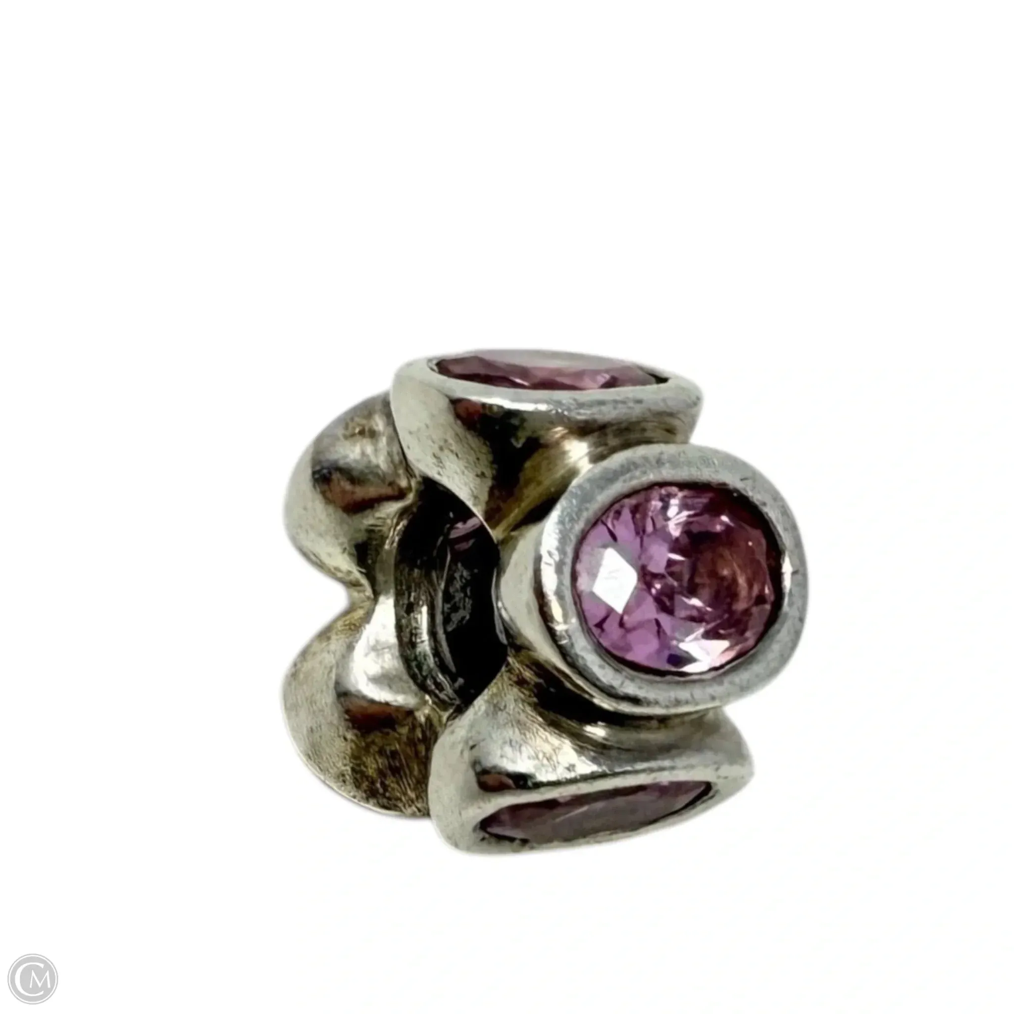 Sterling silver and pink CZ oval lights Bracelet Charm By Pandora