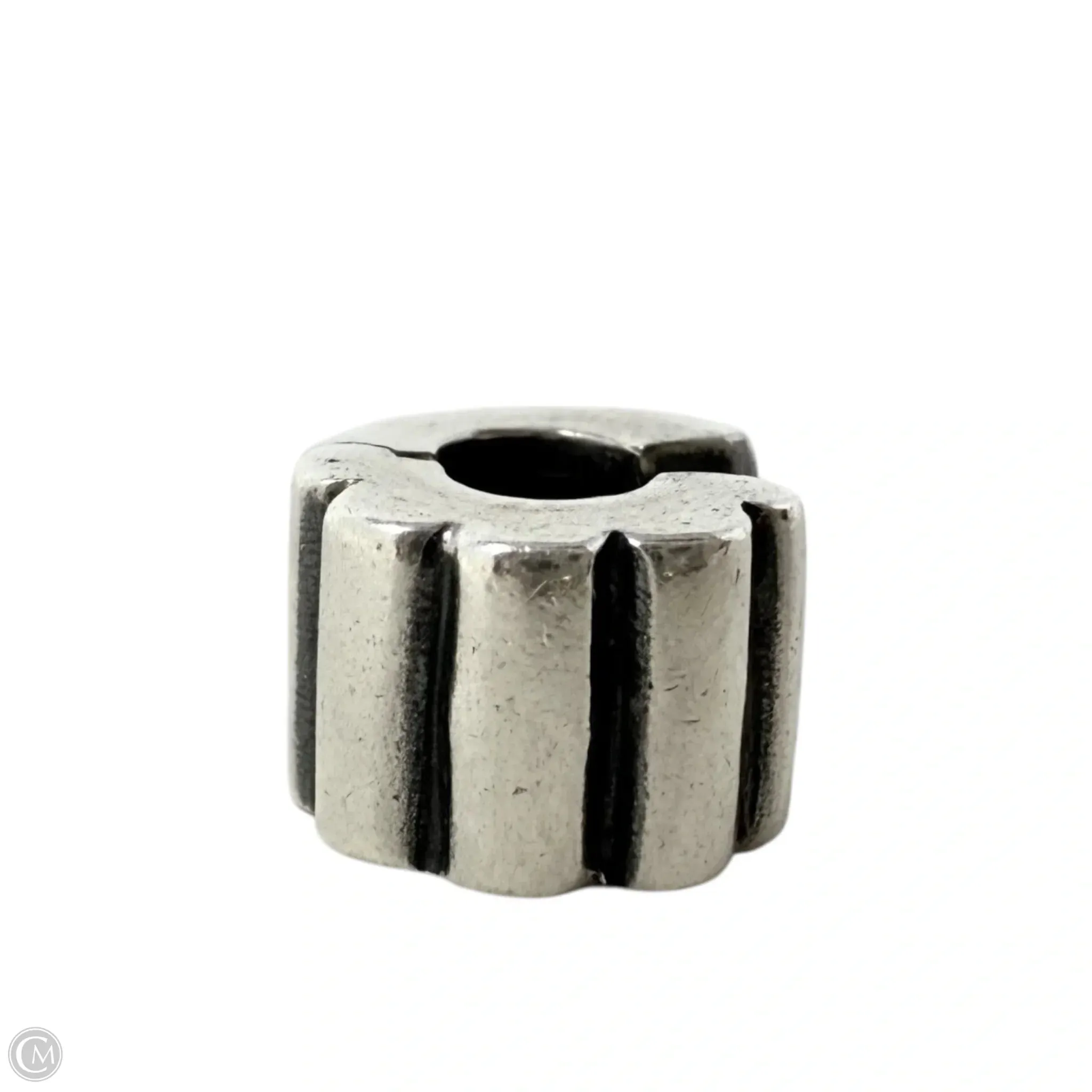 Sterling Silver Hinged Ribbed Clip Bracelet Charm By Pandora