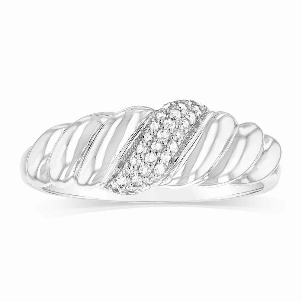 Sterling Silver 1/6 Carat Diamond Ring